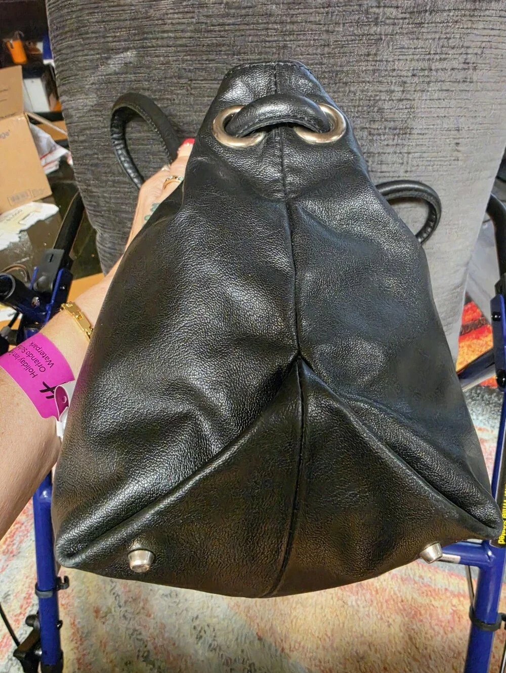 Vintage Furla Carmen Drawstring Shoulder Tote Bag